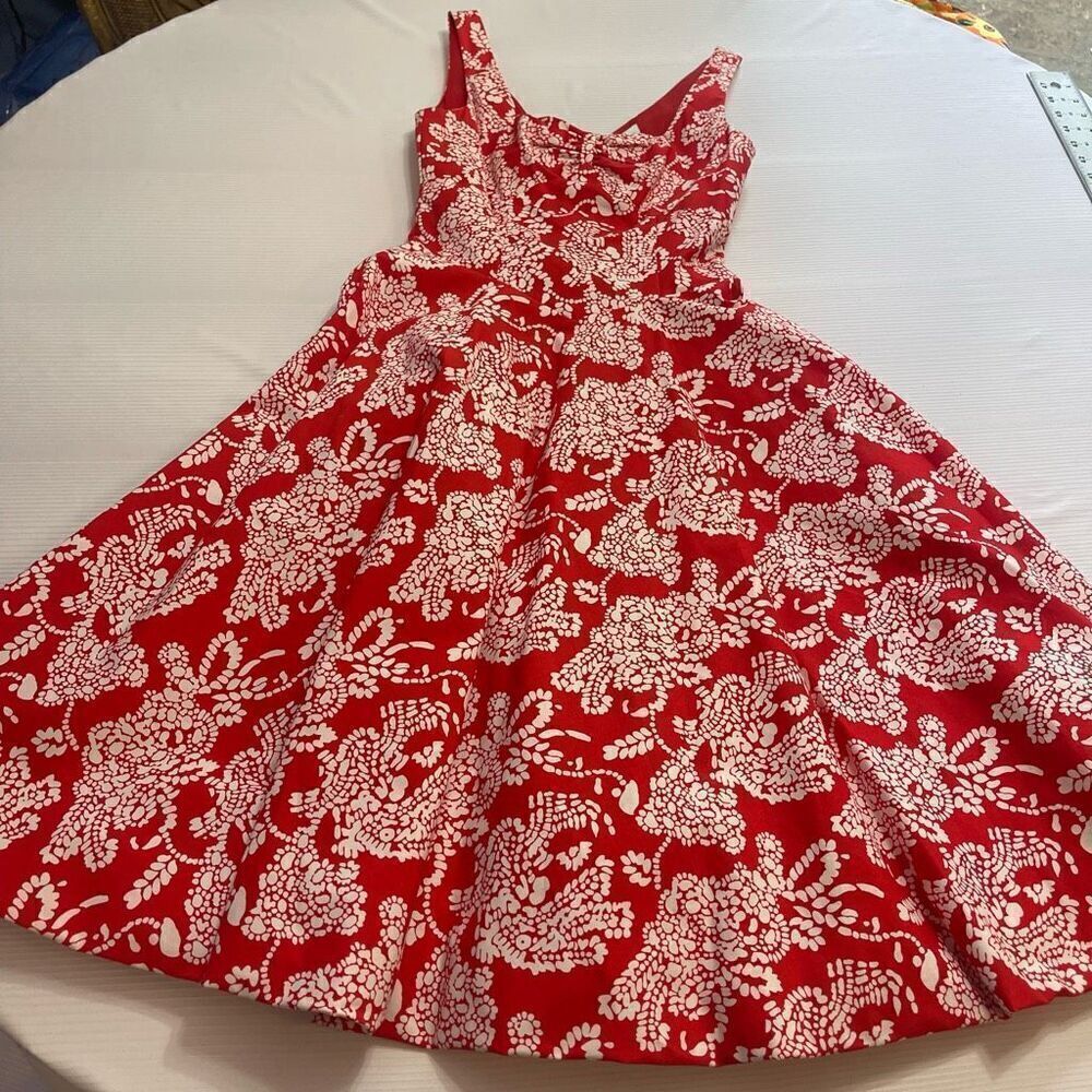 Fiori Di Zucca Red White Paisley Dress Size 2